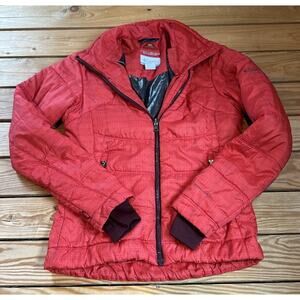 Columbia Omni Heat Puffer Jacket Coat Size Small Women’s Red Full Zip